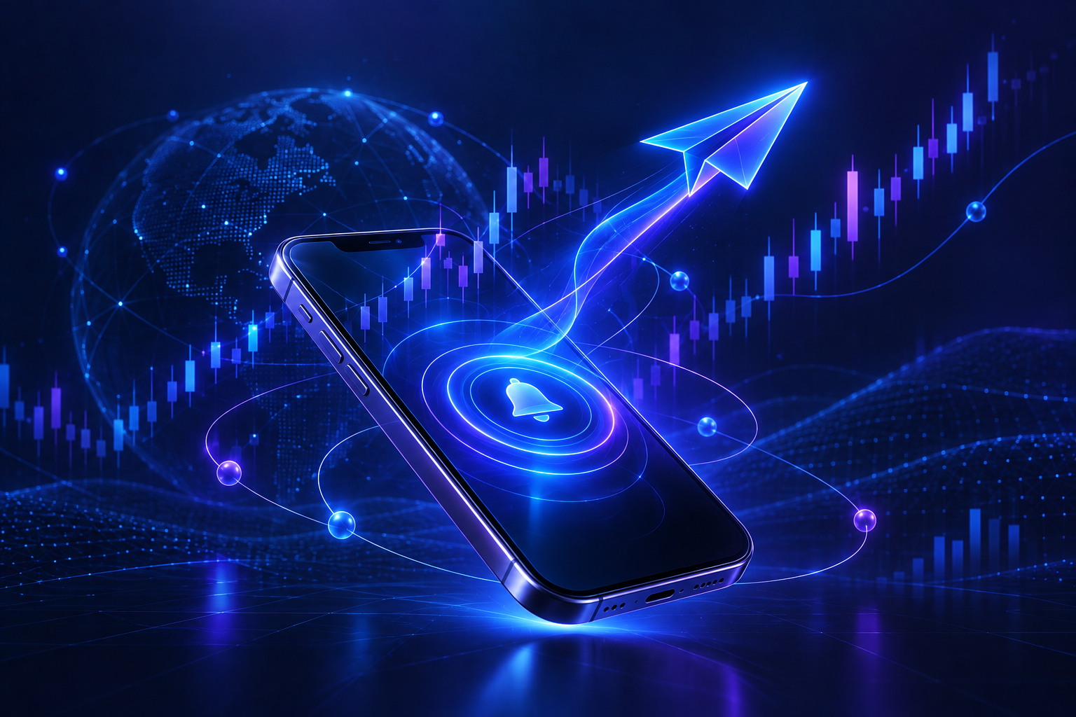 Market-moving alerts arriving on a phone